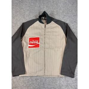 Vintage 60s 70s Coca Cola Uniform Company Jacket Men M Striped Full Zip Workwear